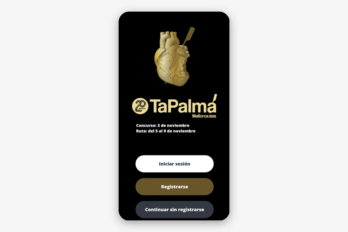 App TaPalma, ruta de tapas de Palma, en iPhone
